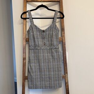 Abercrombie & Fitch Gray Plaid Mini Dress